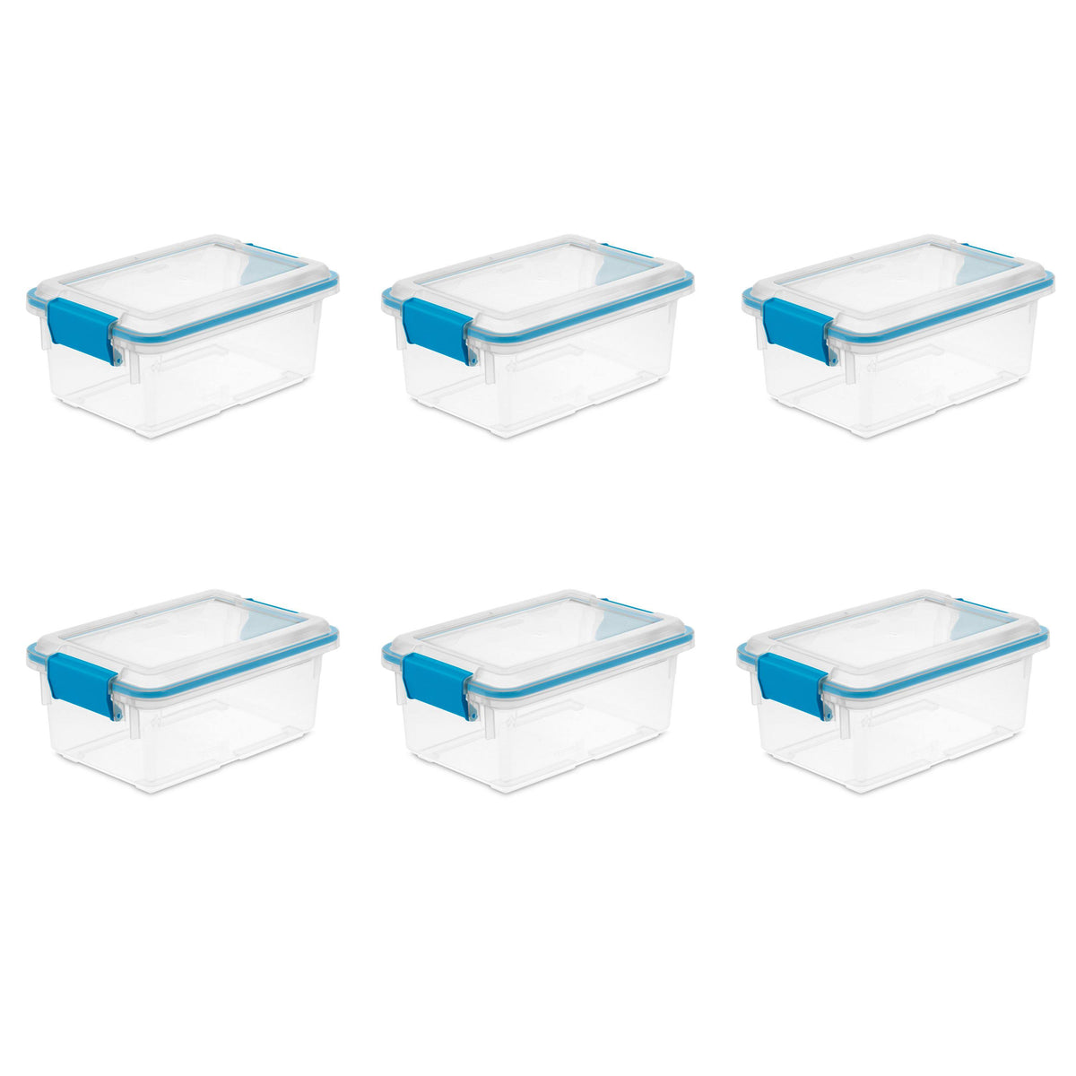 7.5 Quart Clear Plastic Storage Box with Lid (6 Pack) V17054