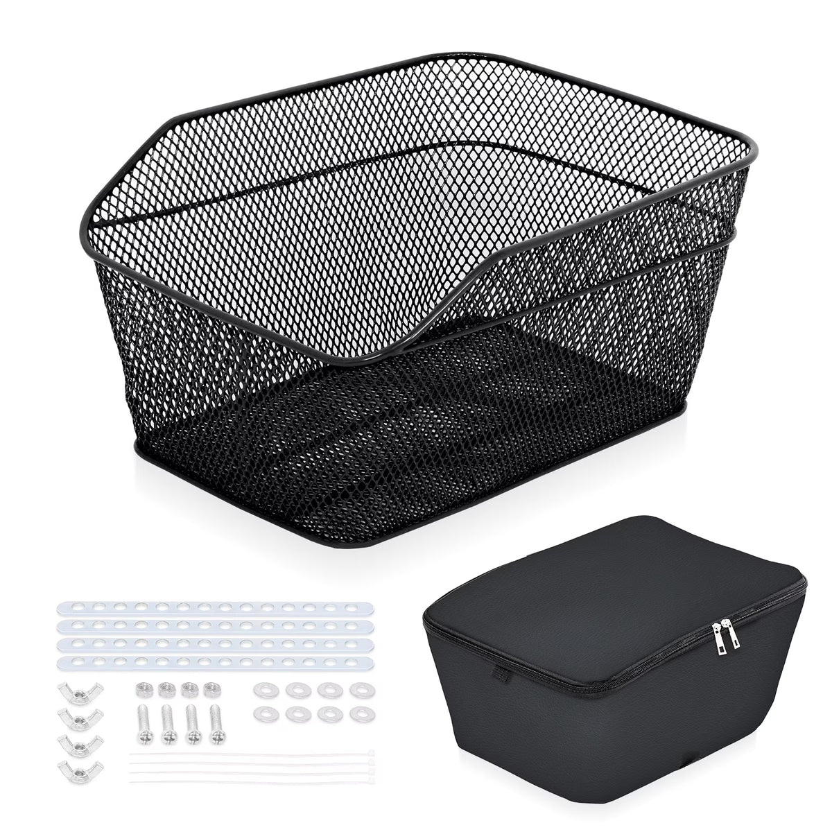 Bicycle Basket with Rear Bike Rainproof Cover O40547
