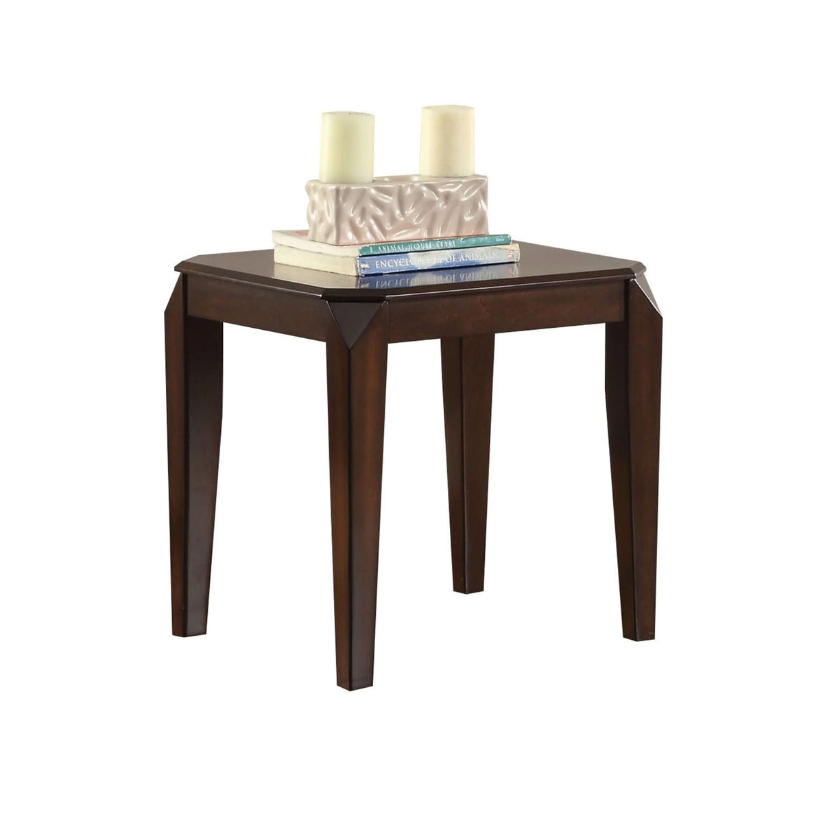 Wooden End Table with Beveled Tapered Legs Y16881
