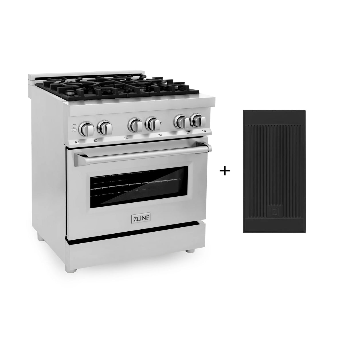 30 Gas Burner Electric Oven with Griddle in Stainless Steel C1596