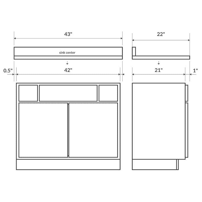 Burlywood Single Vanity Top with Backsplash K661402