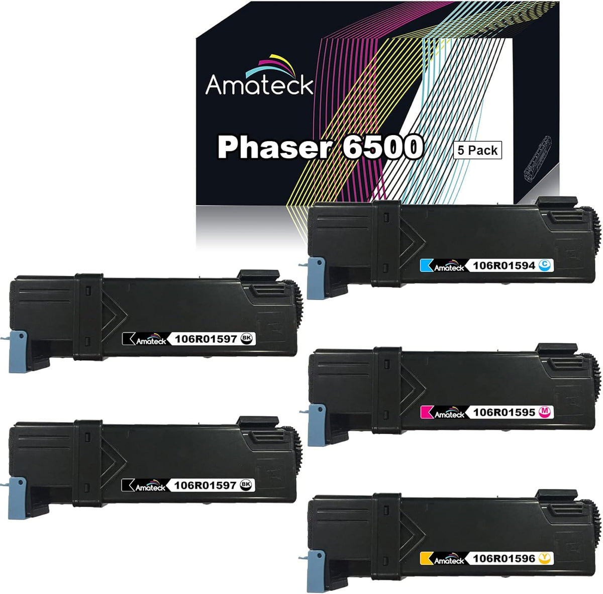 Compatible Toner Cartridge 5 Pack for Phaser 6500, WorkCentre 6505 Y80854