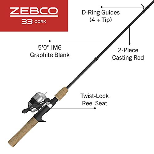 Black Graphite Fishing Rod and Reel Combo with Cork Handle T8241