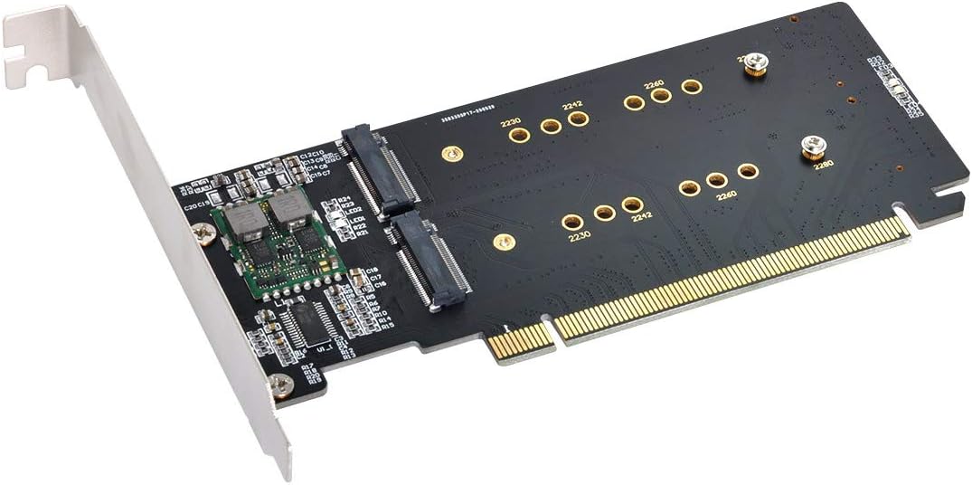 4X NVME M.2 AHCI to PCI-E Express 3.0 Gen3 X16 Raid Card with Fan X6662