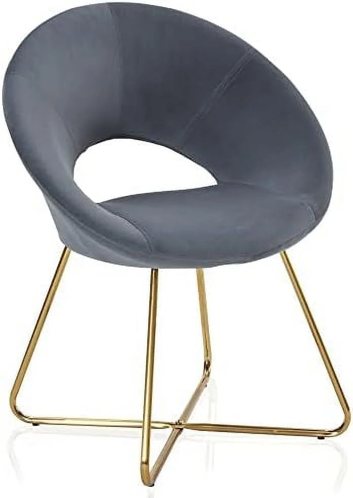 Velvet Accent Chair with Back Golden Metal Legs Q451224