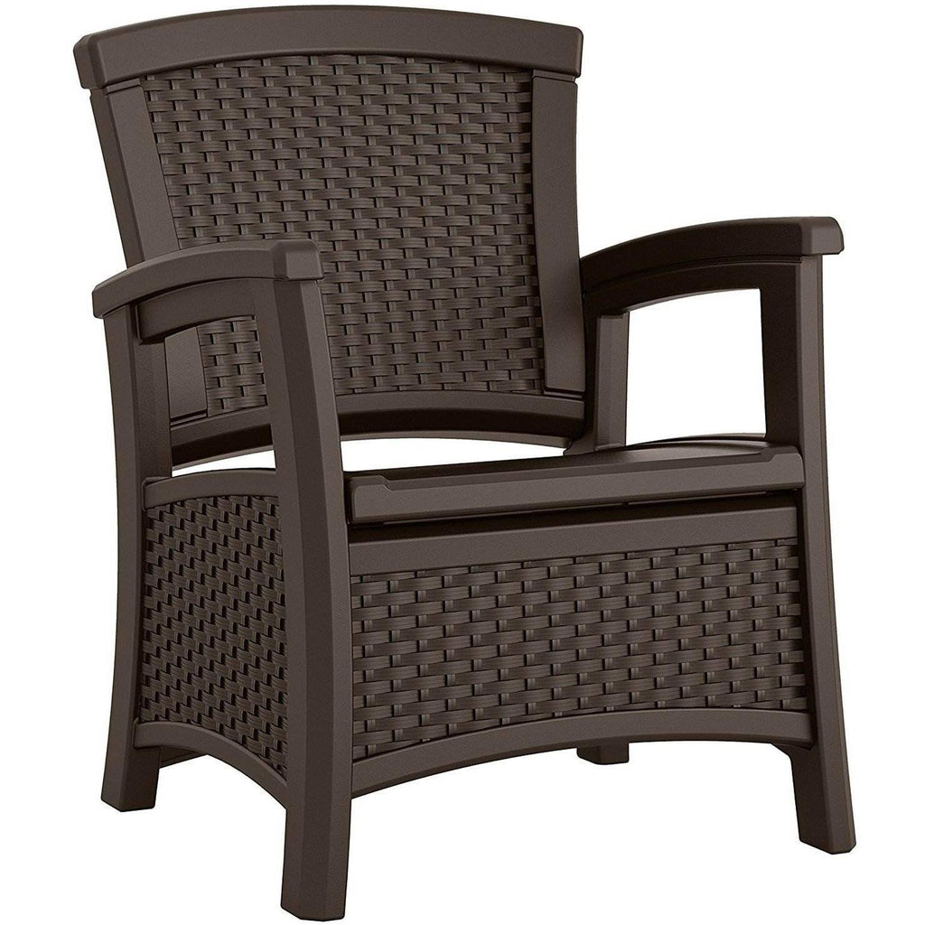 Resin Wicker Club Chair with Storage 2 Pack L284916