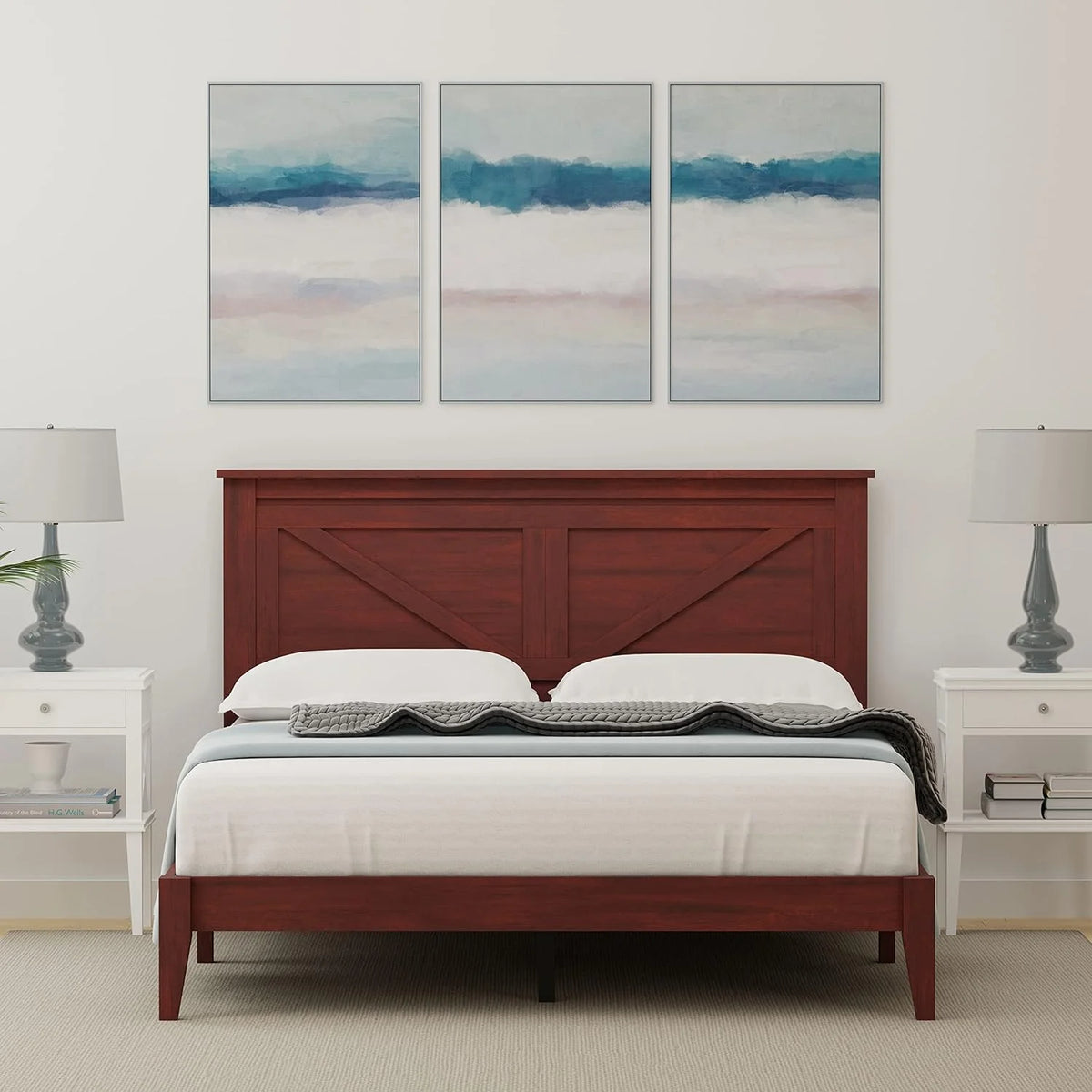 Solid Wood Platform Bed Queen S61230