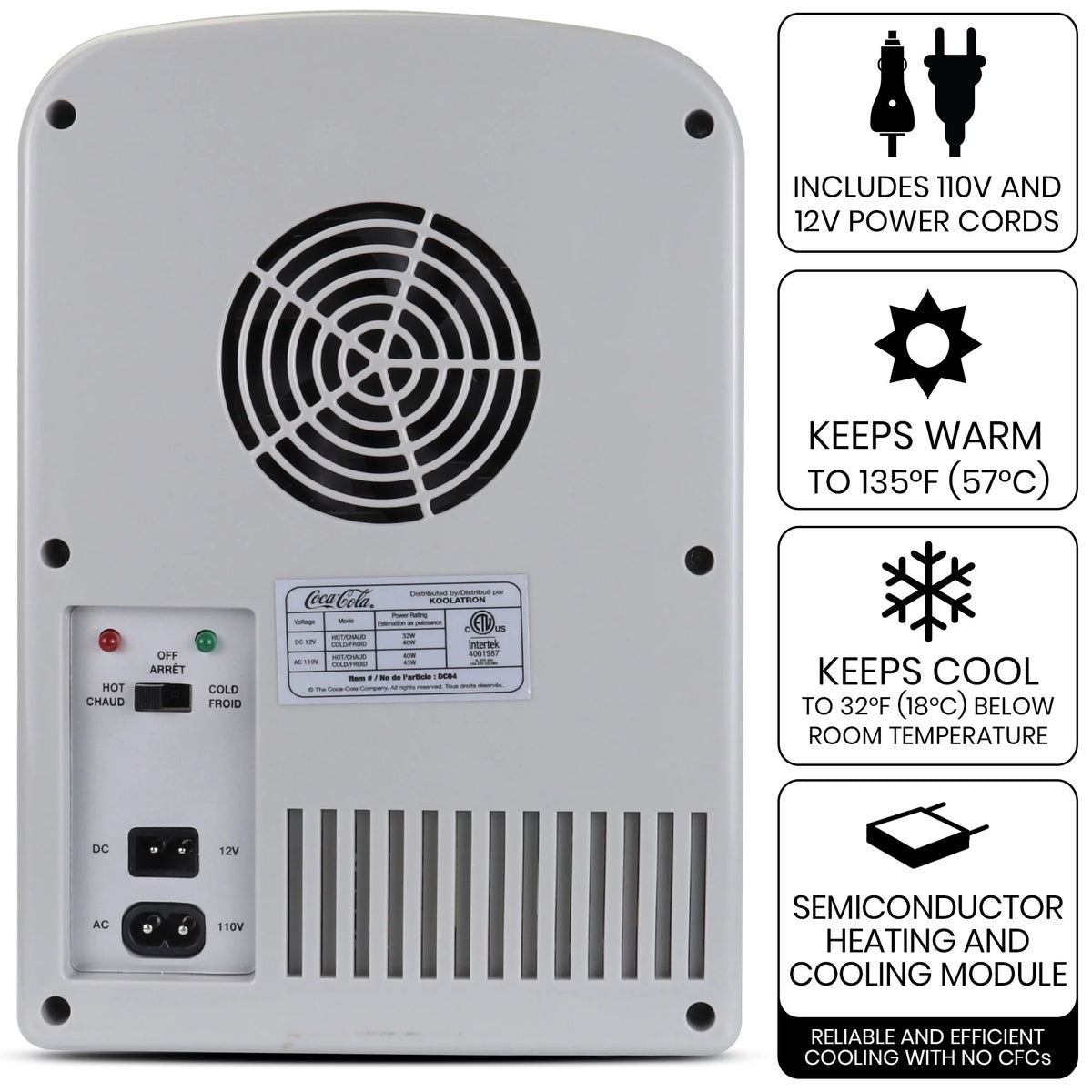 6 Can 4L Mini Electric Cooler Warmer Gray C182844