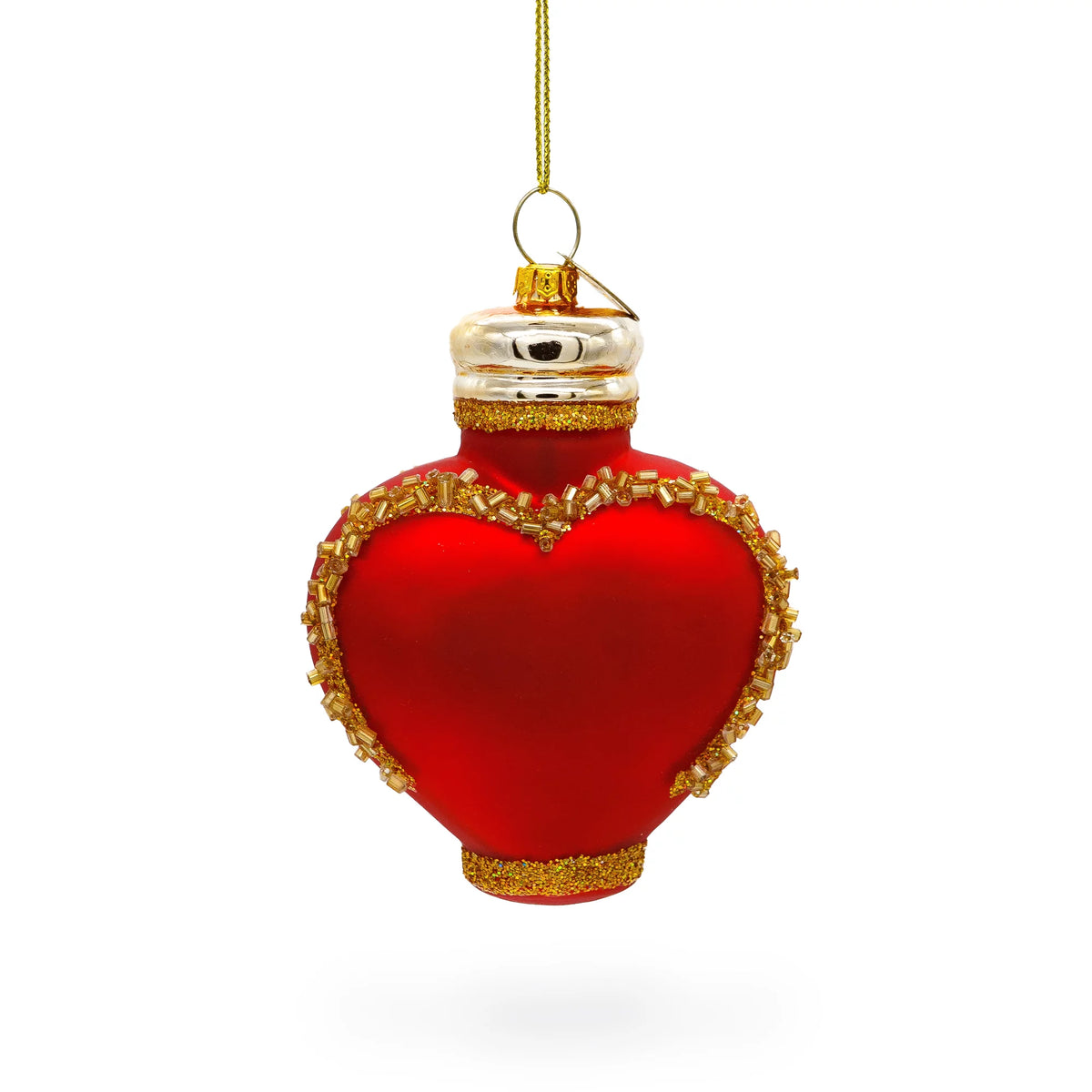 Red Blown Glass Perfume Bottle Christmas Ornament U325