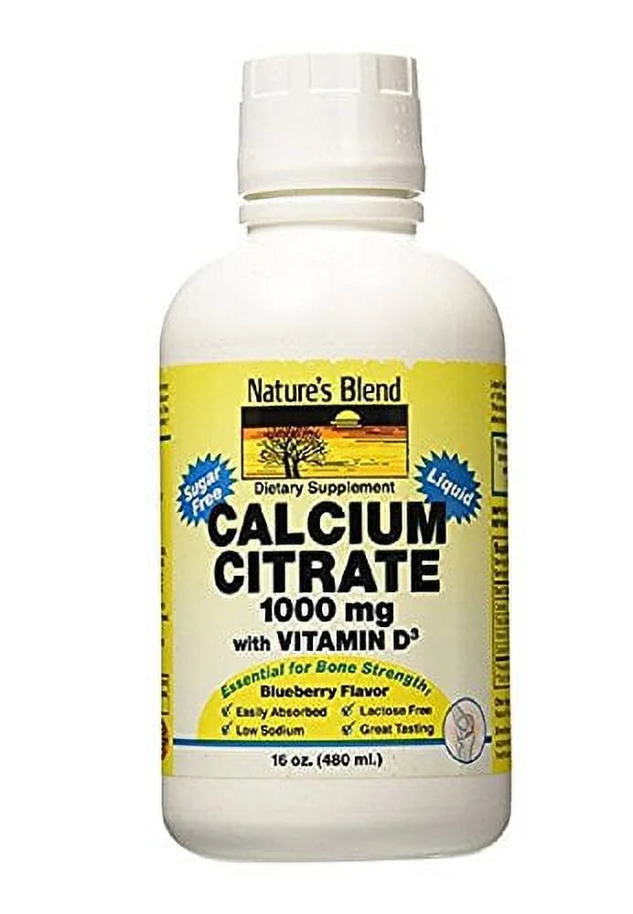 Calcium Citrate with D3 Blueberry Flavored Liquid 16 oz Pack of 2 V952415