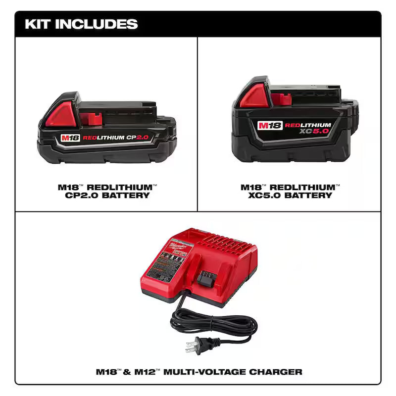 18-Volt Lithium-Ion Starter Kit with 5.0 Ah and 2.0 Ah Battery and Charger T266