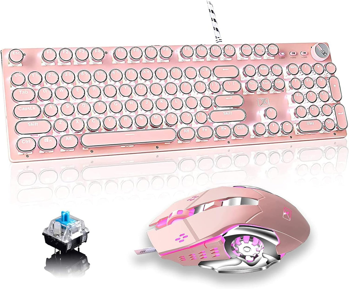 Black Wired Mechanical Keyboard with Rainbow Backlight B341082