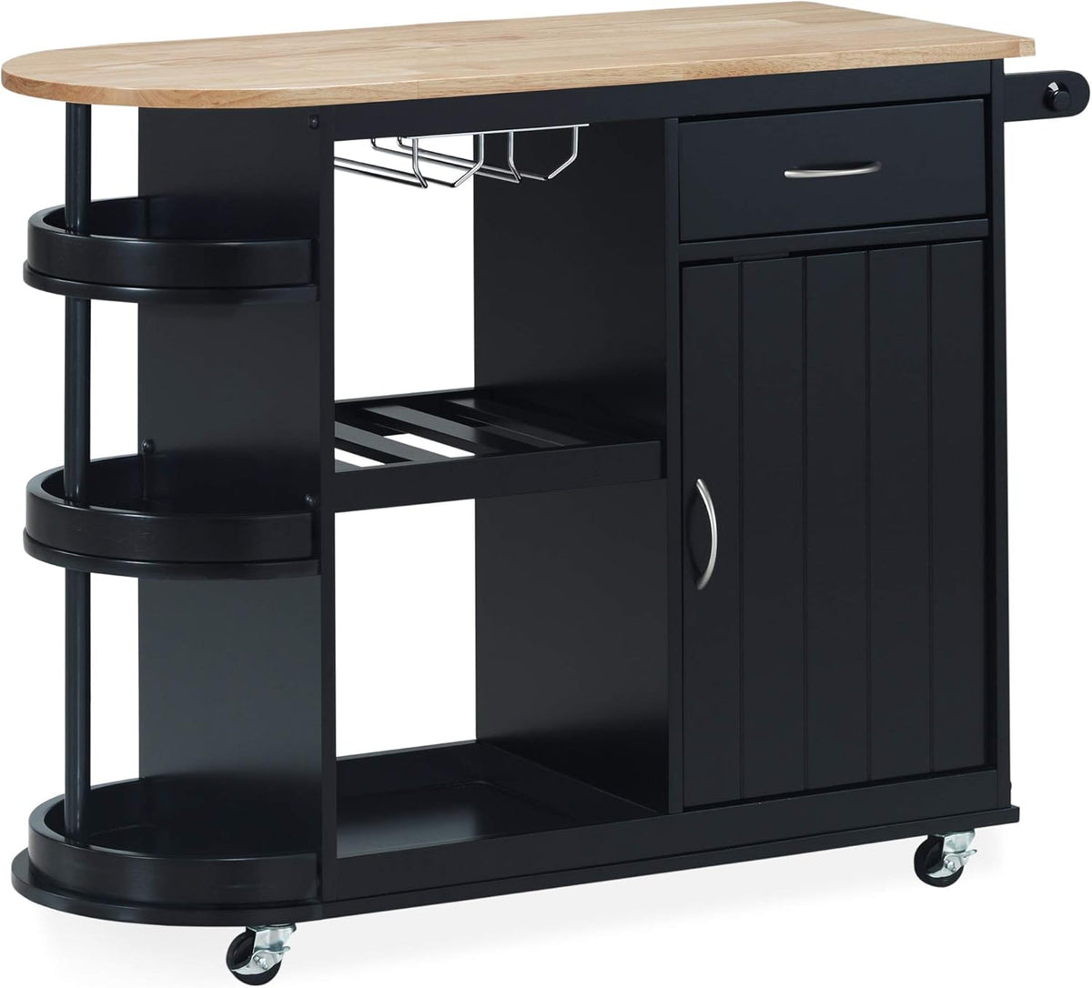 White Kitchen Cart with Wheels Q593