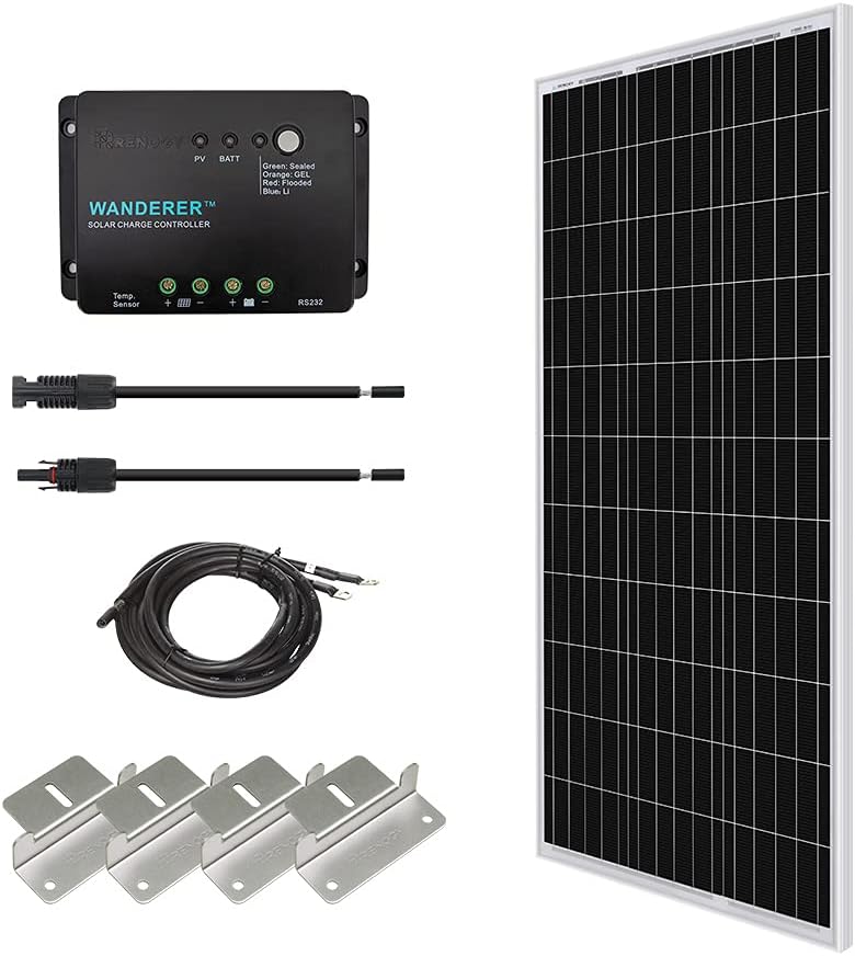 100W Monocrystalline Solar Panel with 30A PWM Charge Controller T45136