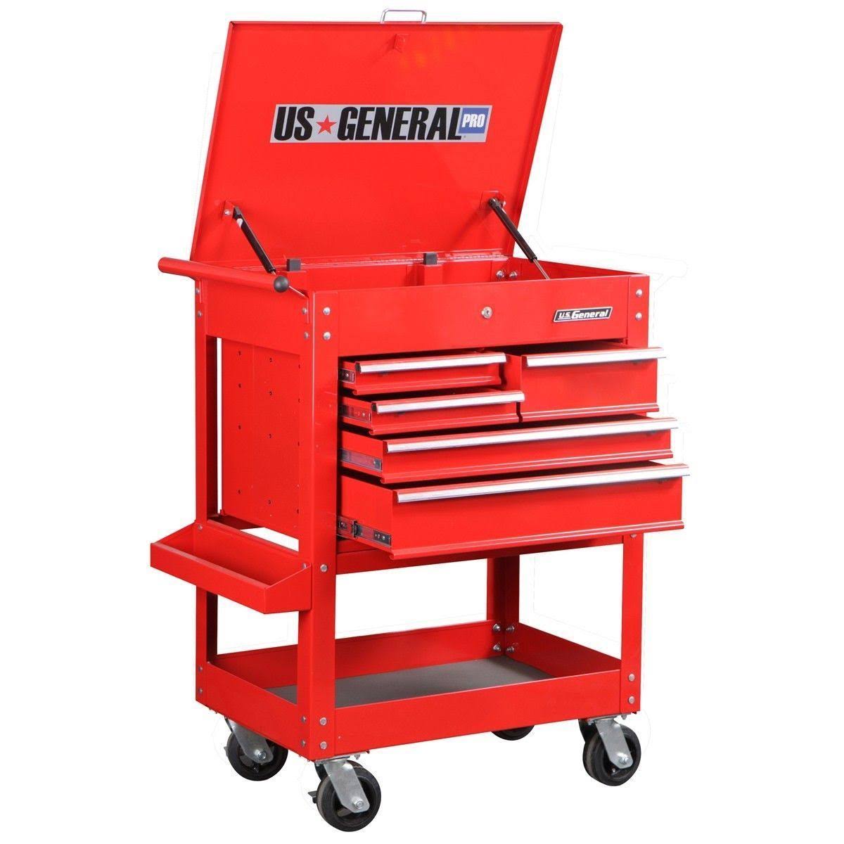 30 inch 5 Drawer Glossy Red Tool Cart R932