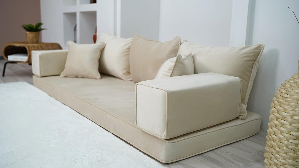 4" Thickness Velvet Floor Sofa Q30647