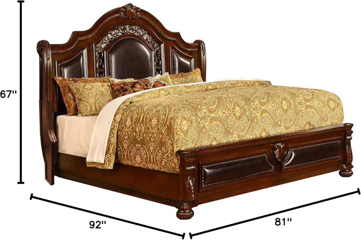 Cherry Wood King Platform Bed D888