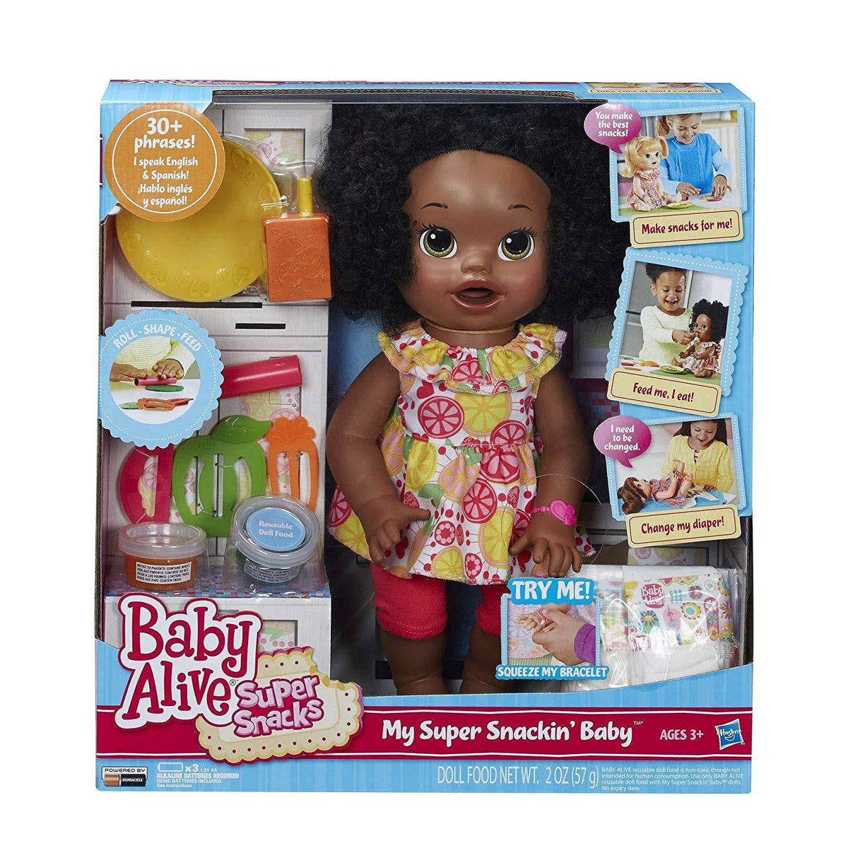 Baby Alive Super Snacks Snackin Sara African American Y4741