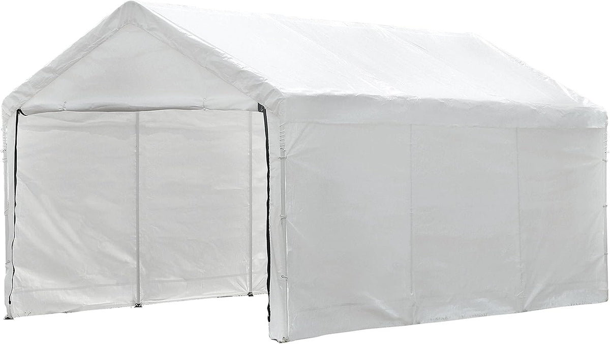 10' x 20' Steel Carport Canopy with Enclosure Kit S87890