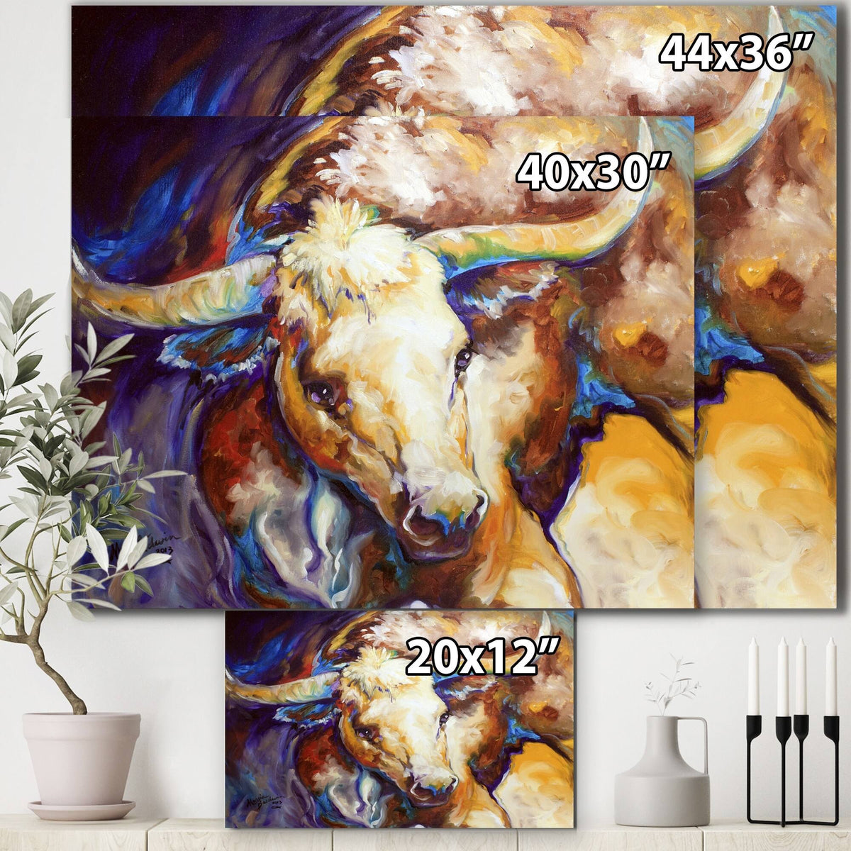 Canvas Wall Yellow 40 in. Wide P50099