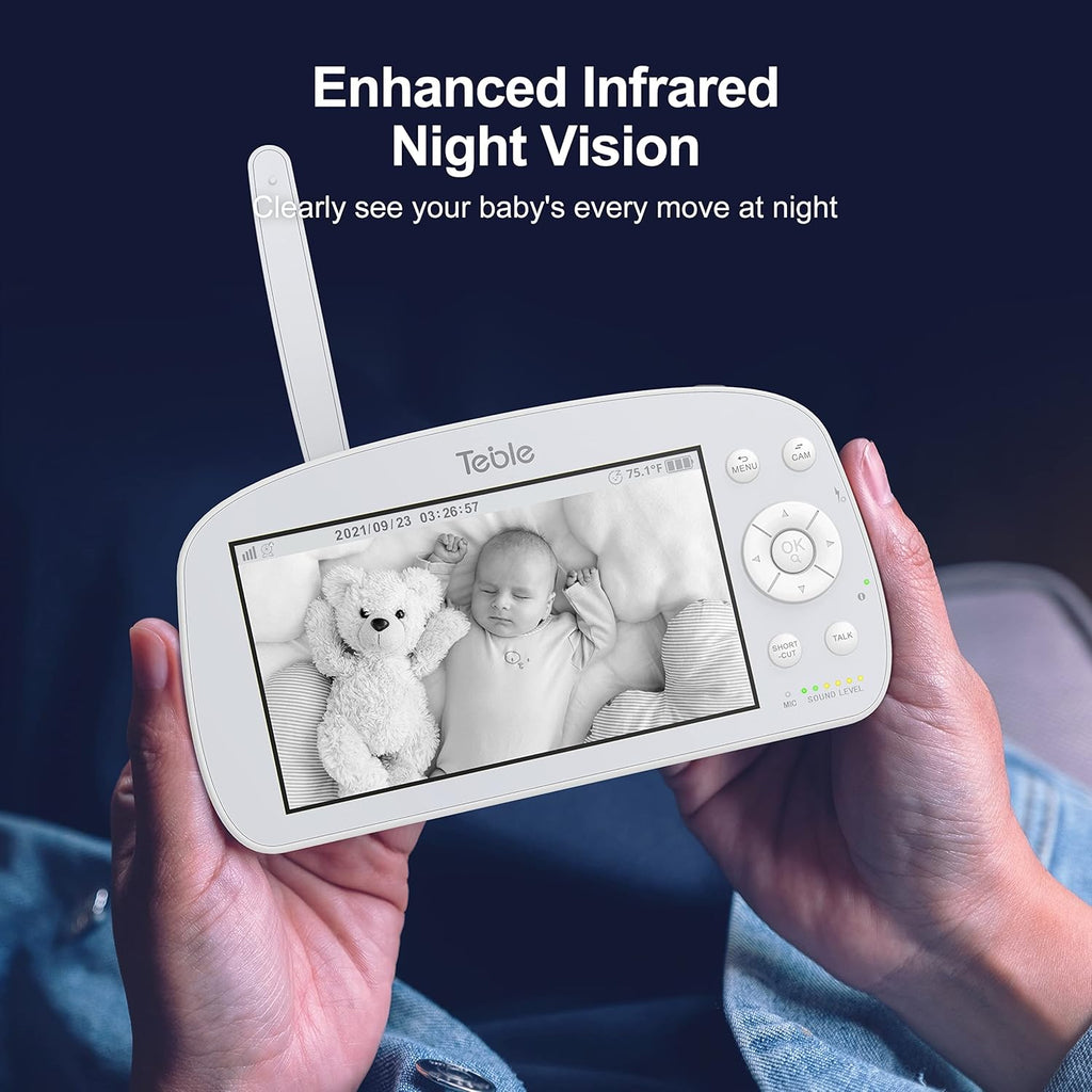 Baby Monitor with Camera and Audio, 5.5 Video Baby Monitor No WiFi with 720P HD Display Night Vision Y174217