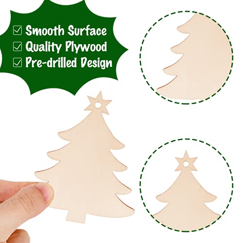 100PCS Unfinished Predrilled Wood Circles Christmas Ornaments F886