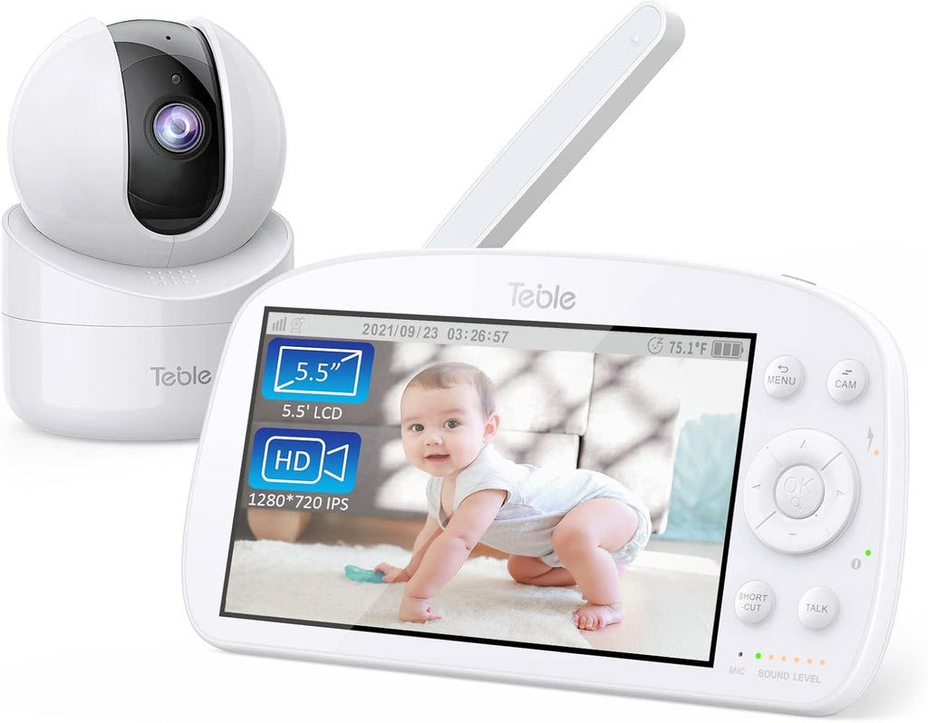 Baby Monitor with Camera and Audio, 5.5 Video Baby Monitor No WiFi with 720P HD Display Night Vision Y174217