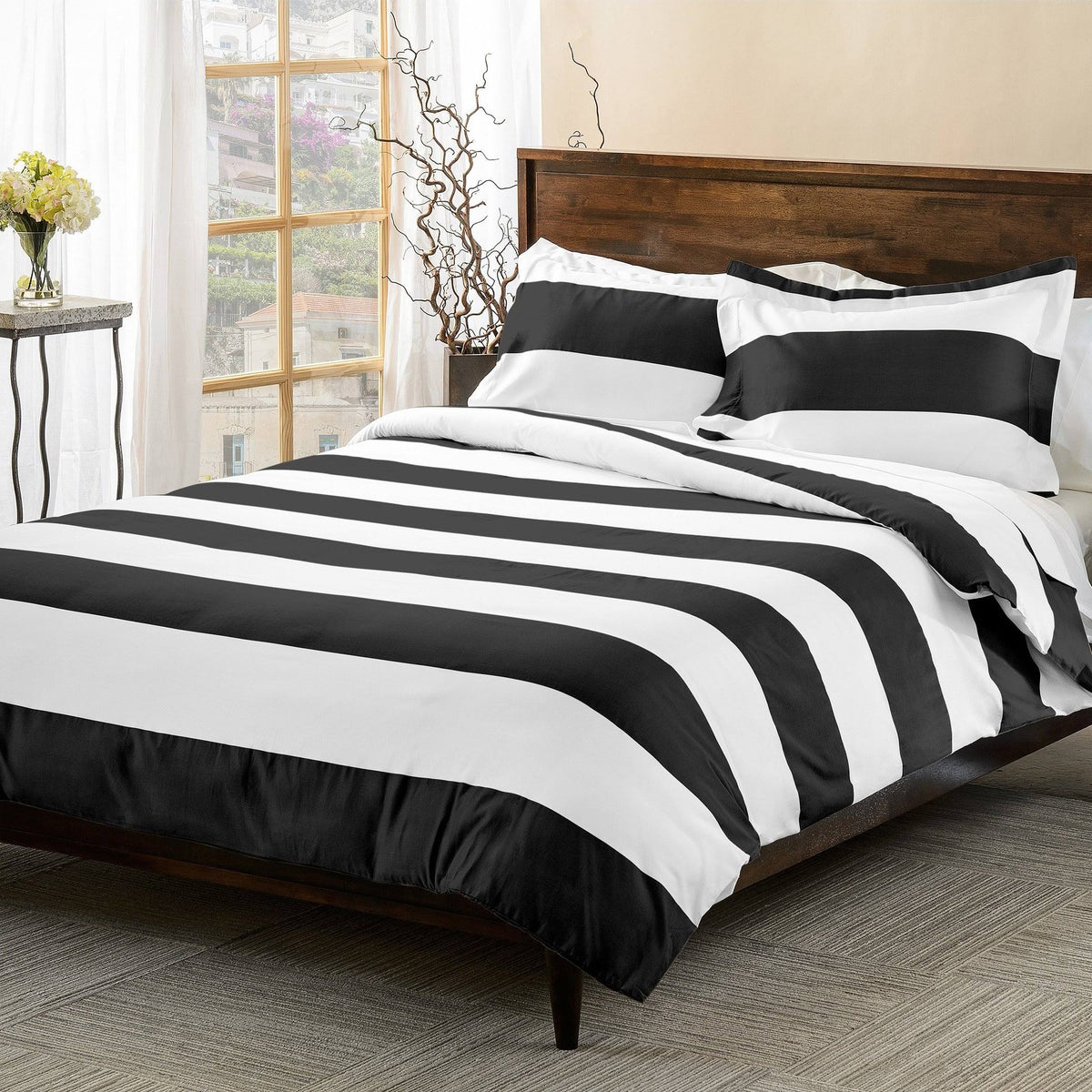 600 Thread Count Cotton Blend Duvet Cover Set J8400
