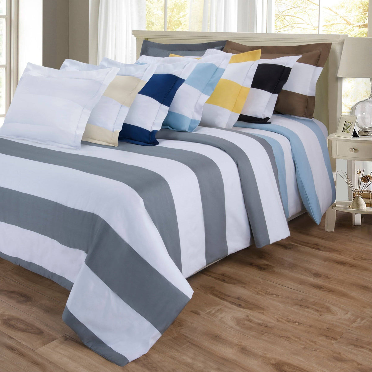 600 Thread Count Cotton Blend Duvet Cover Set J8400
