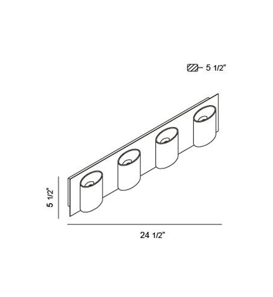 4-Light Bathbar, Satin Nickel R20456