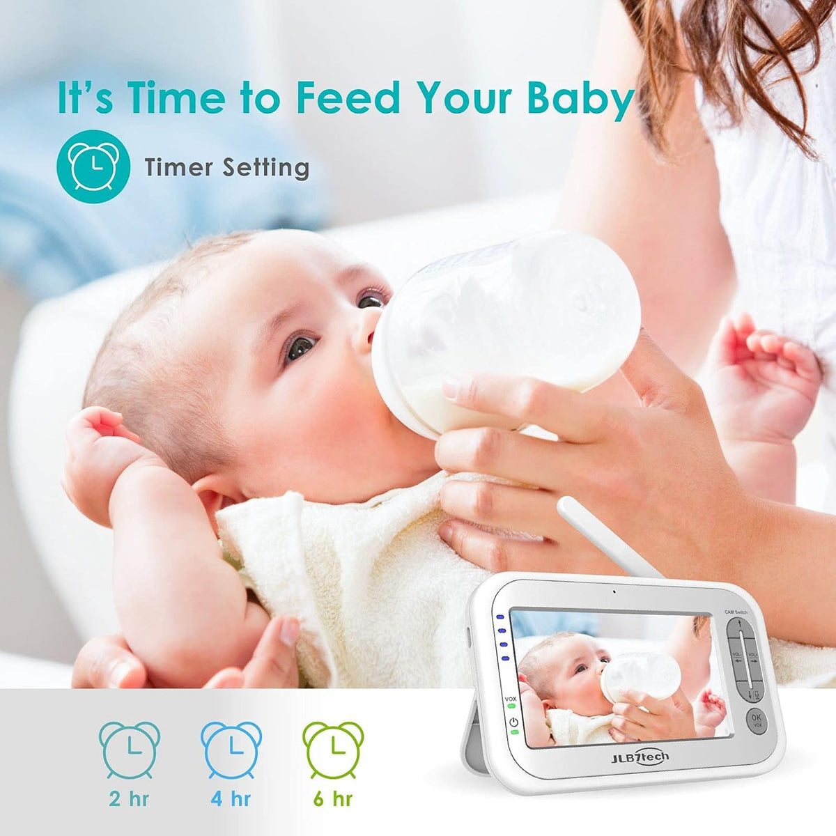 Video Baby Monitor with 4.3 LCD, Auto Night Vision, Two-Way Talkback, Pack of 2 T893576