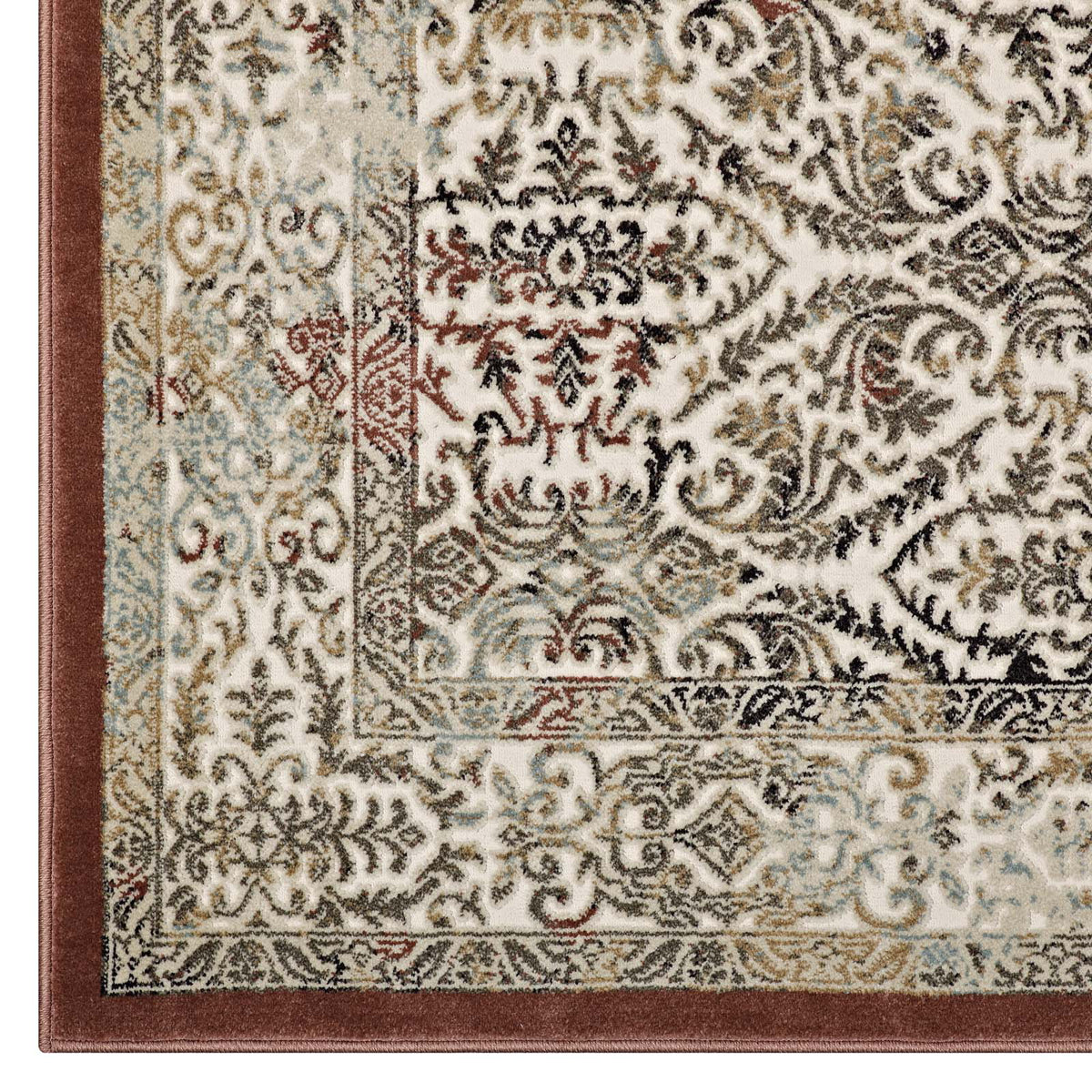 8x10 Vintage Area Rug in Tan and Walnut Brown Q150331