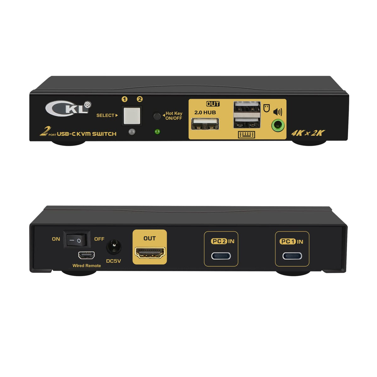 2 Port KVM Switch Dual Monitor HDMI 4K 60Hz with Cables N2147
