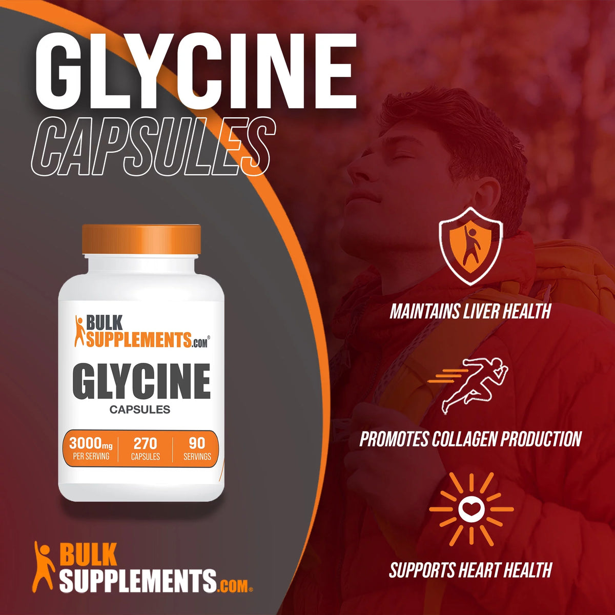 Glycine Capsules 3000mg 270 Gel Caps X766
