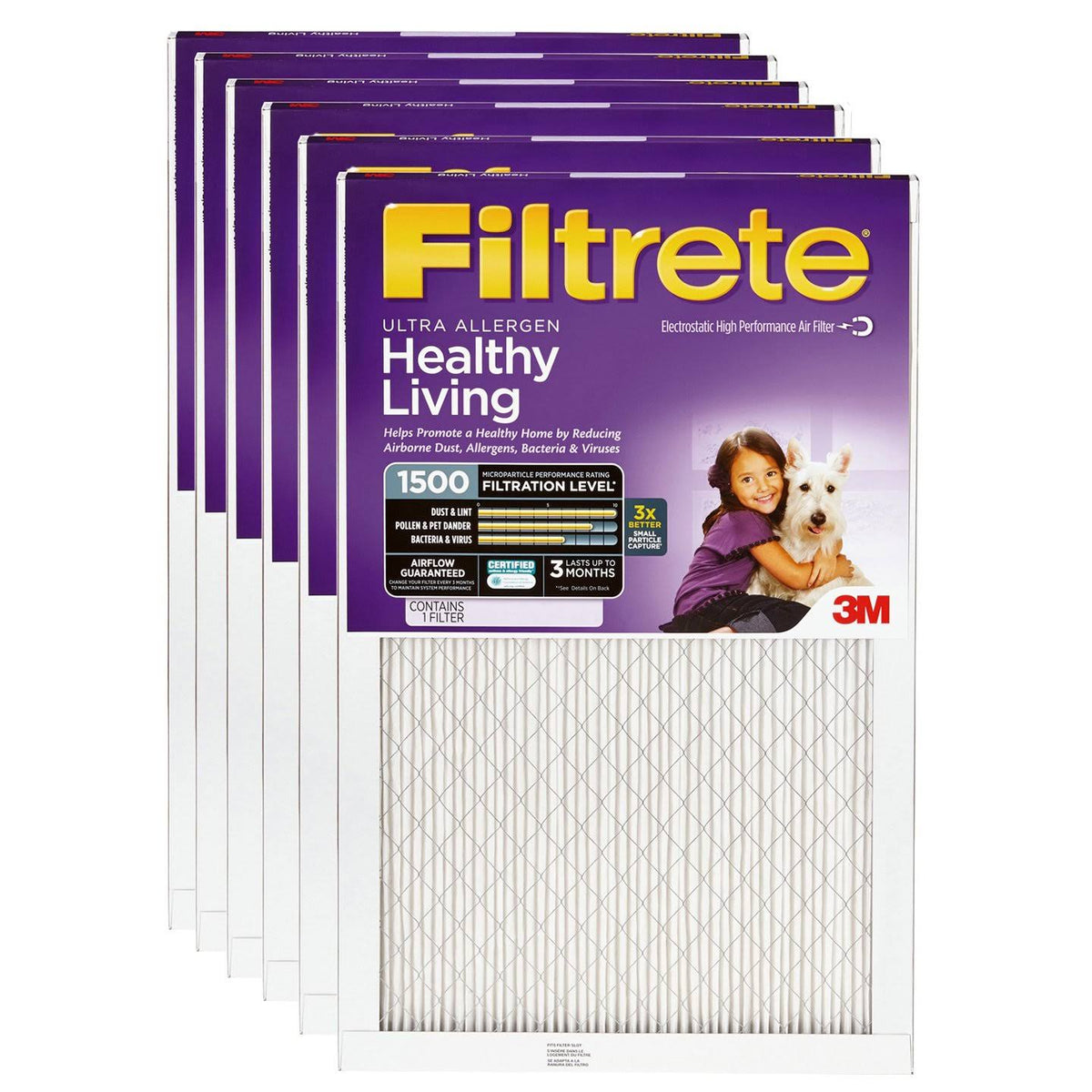 Allergen Reduction Filters 1500 MPR 14 x 25 x 1 6-Pack T7845