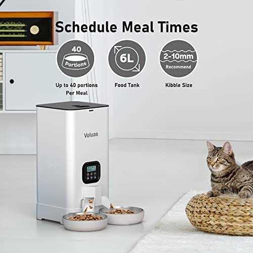Automatic Cat Feeder with 2 Stainless Steel Bowls Z58890