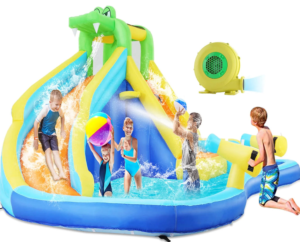 Inflatable Bounce House with Water Slide and Spray Pool K228205