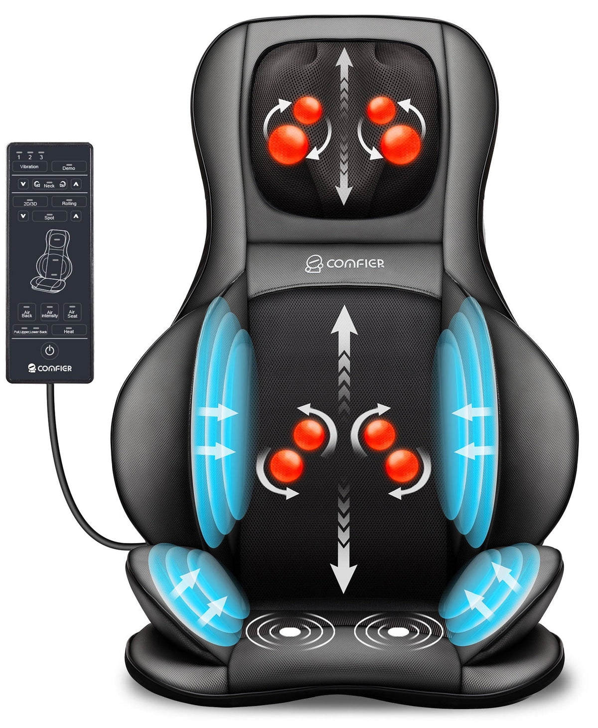 Black Shiatsu Massage Chair Pad M555