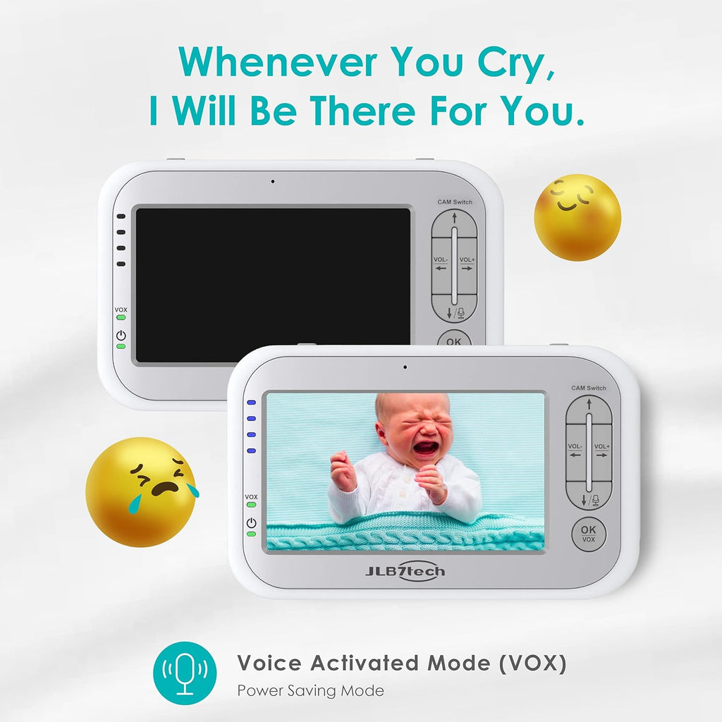 Video Baby Monitor with 4.3 LCD, Auto Night Vision, Two-Way Talkback, Pack of 2 T893576
