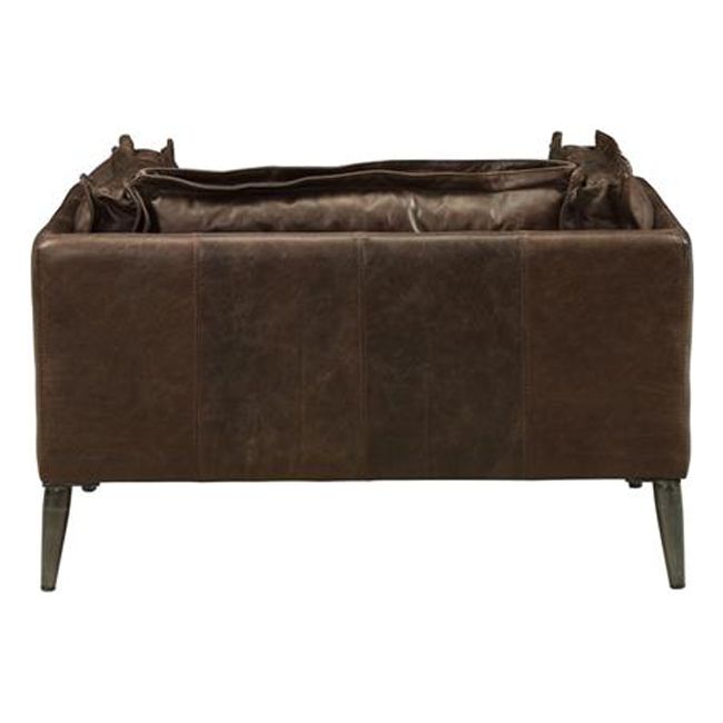 Distress Chocolate Top Grain Leather Chair & A Half Q3435