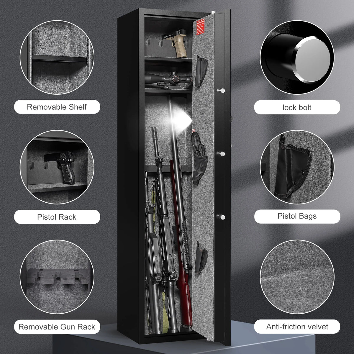 Digital Gun Safe with Alarm and LED Light G746