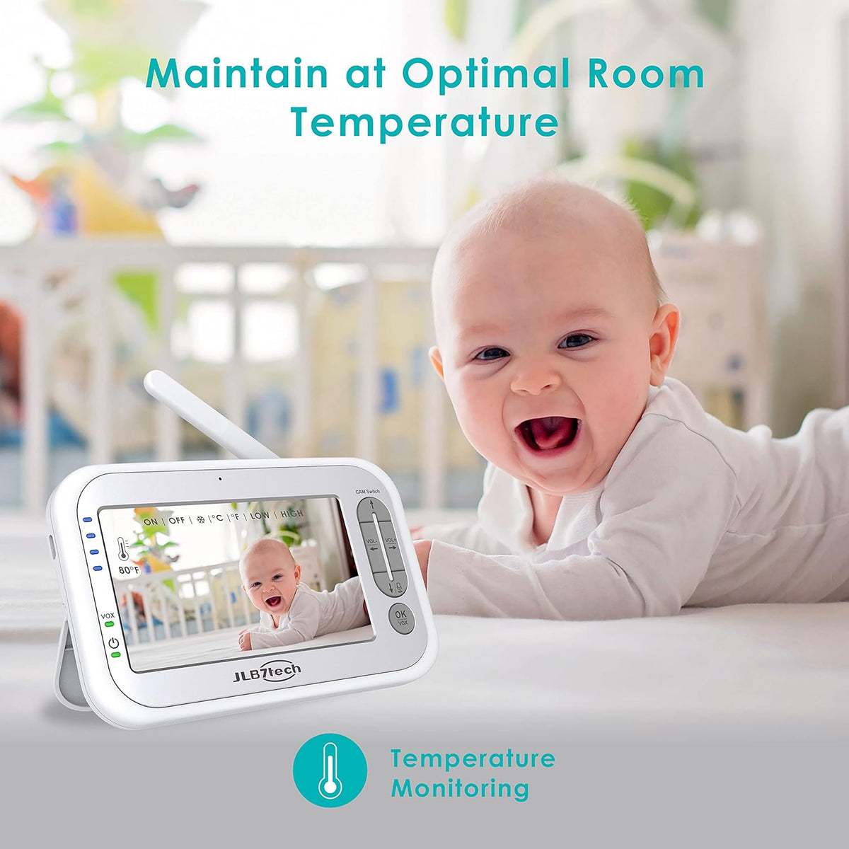 Video Baby Monitor with 4.3 LCD, Auto Night Vision, Two-Way Talkback, Pack of 2 T893576