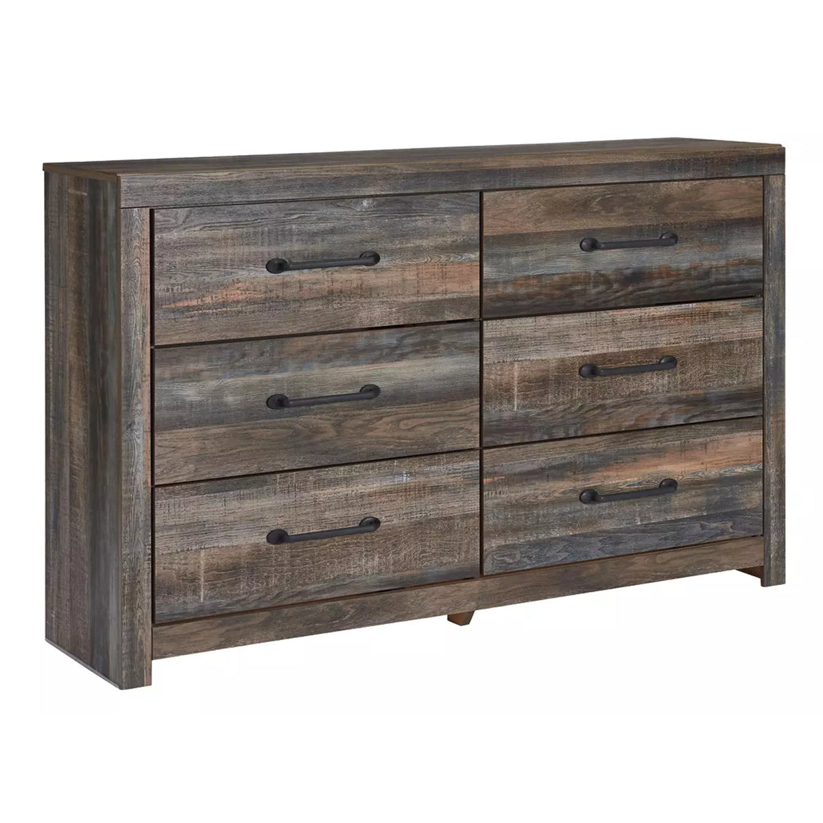 Gray 6 Drawer Wooden Dresser with Mirror Inserts P7623