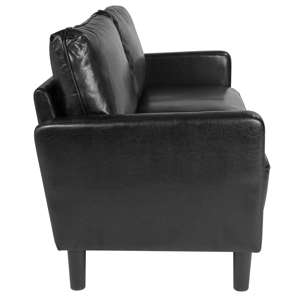 Black LeatherSoft Upholstered Sofa O41439