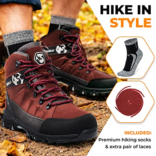 Waterproof Breathable Lightweight Suede Leather Hiking Boots J964107