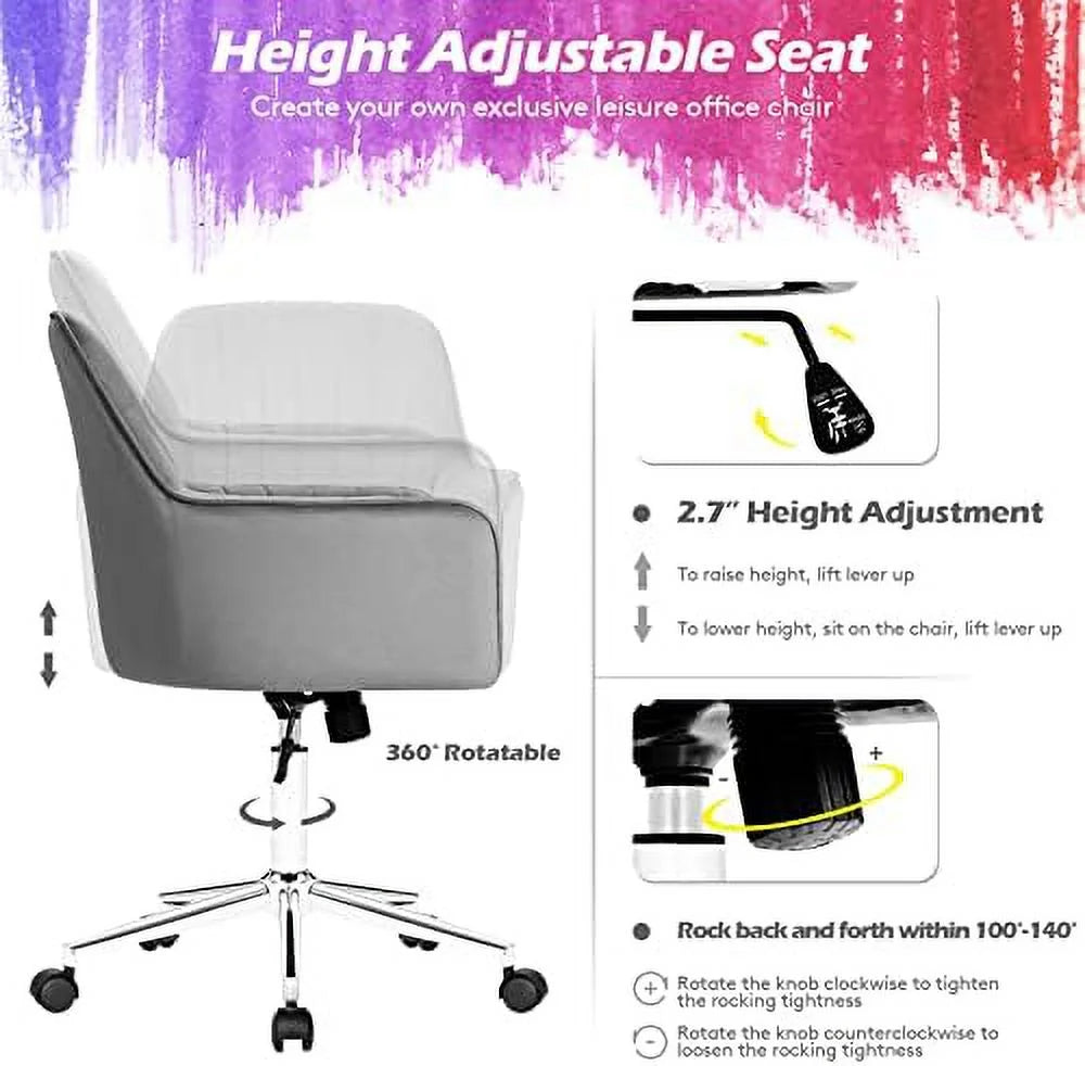 Blue Velvet Tufted Swivel Desk Chair C546726