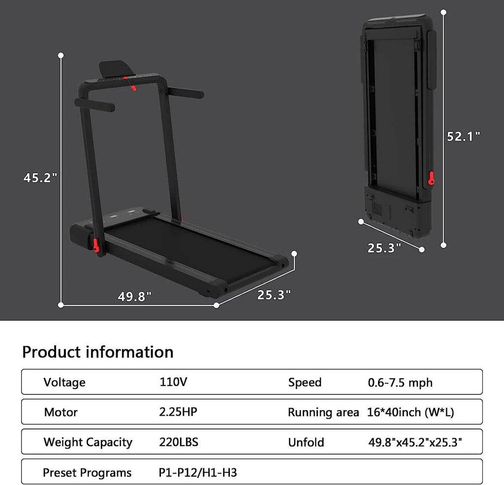 2 in 1 Folding Portable Under Desk Treadmill W567