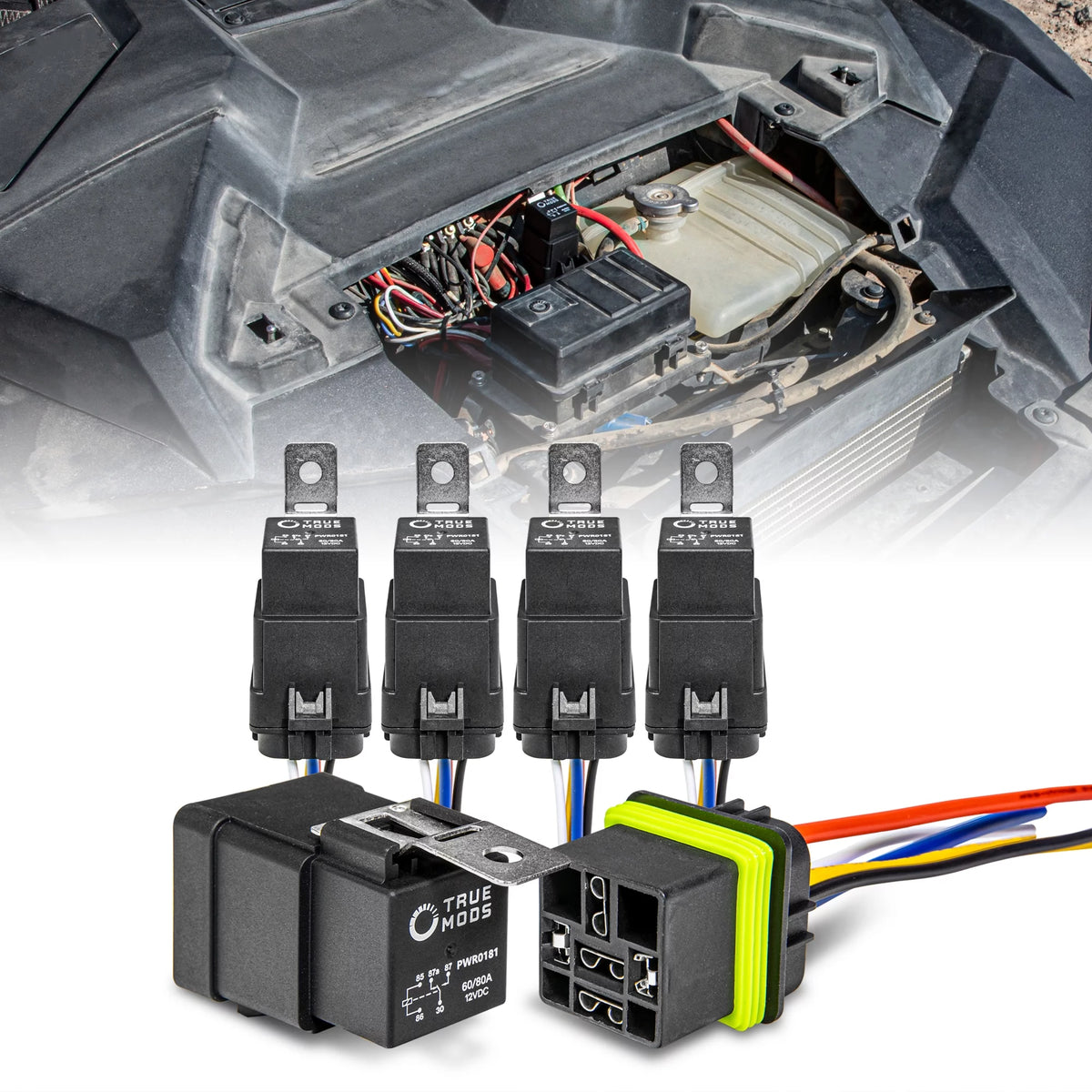 5 Pack 12V Waterproof Relay Kit 60/80 Amp M18233