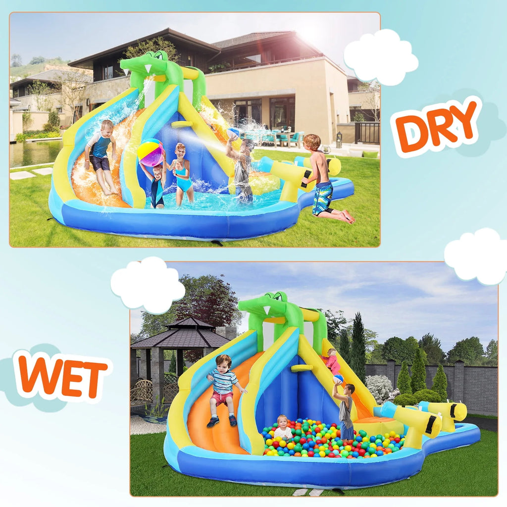 Inflatable Bounce House with Water Slide and Spray Pool K228205