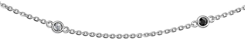 Black & White Diamond 11 Stations Necklace 0.35 ct tw 14K White Gold S97783
